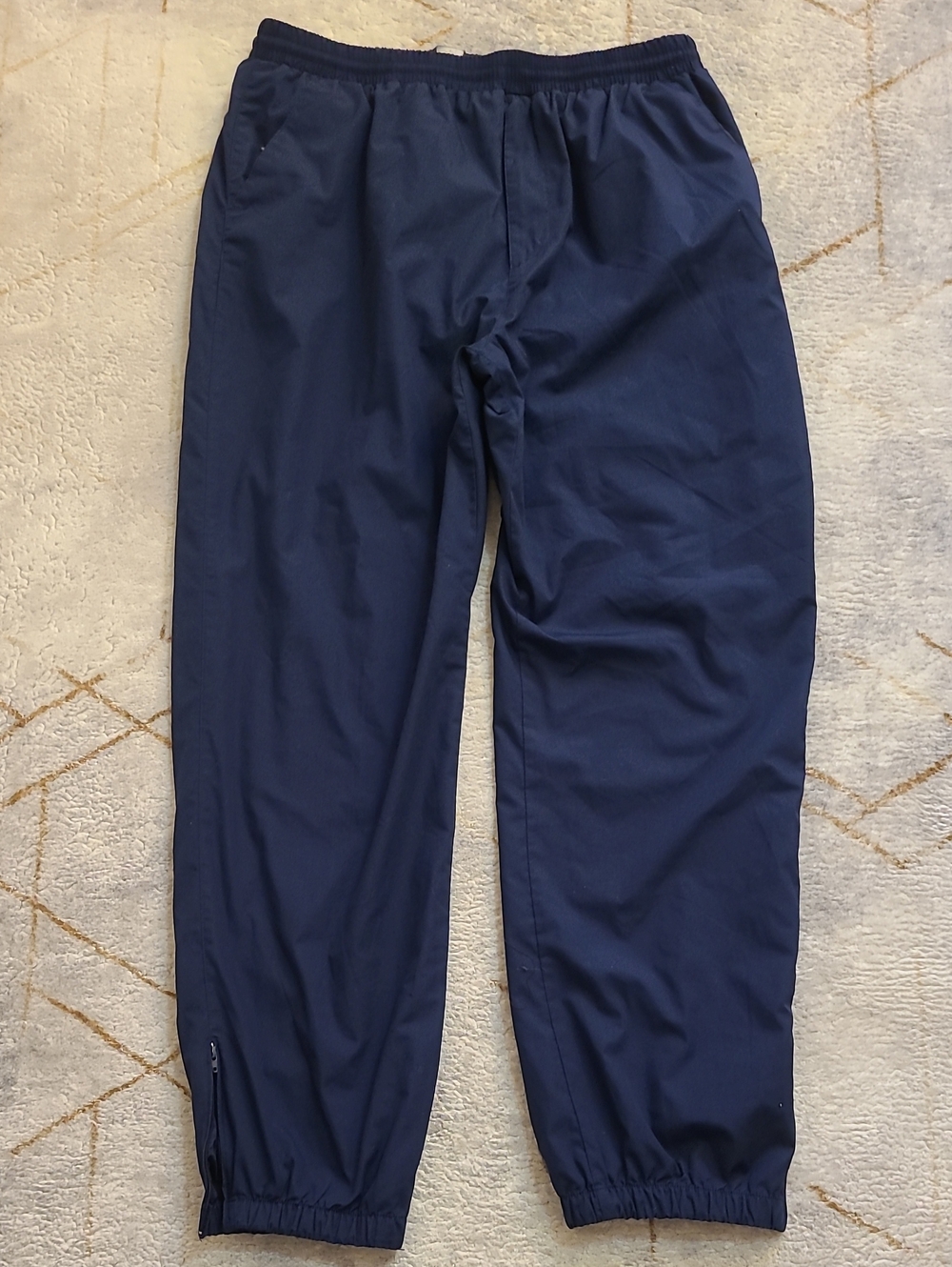 Vintage Christian Dior Monsieur Track Pants L Navy Ankle Zip 30" Inseam